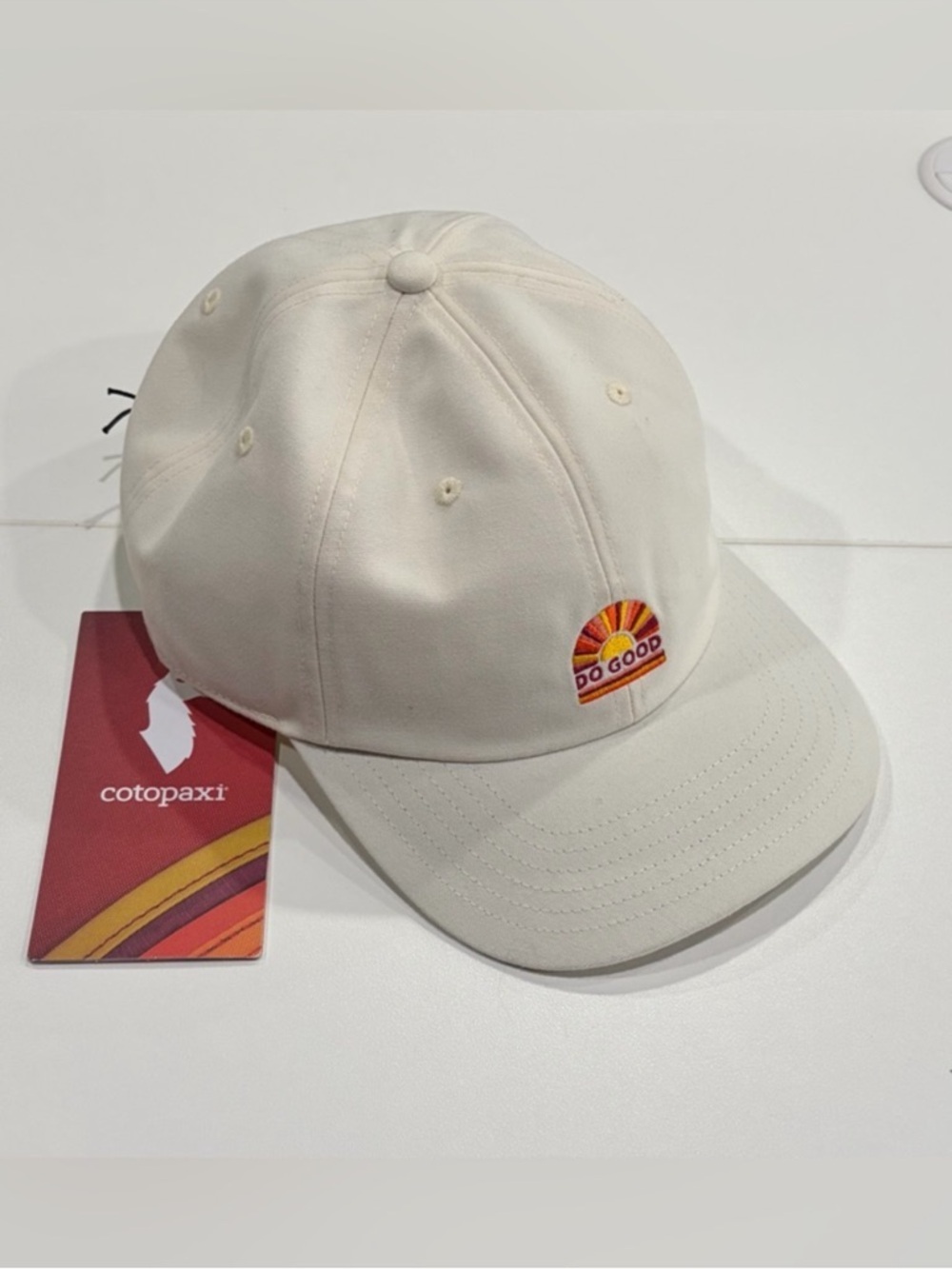 Cotopaxi Sunrise Dad Hat Adult Cap White Cream NWT Curved Brim Adjustable Strap